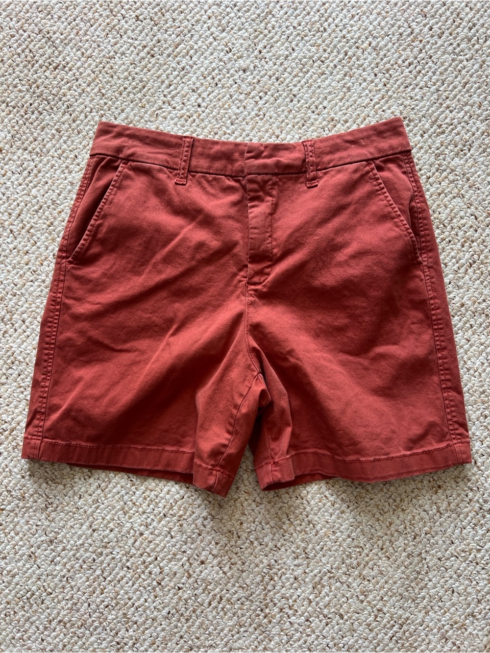 Anne Klein sz 8 Rust-Orange Cotton Flat Front Shorts